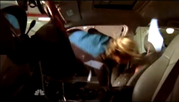 Alisa Diving into Car